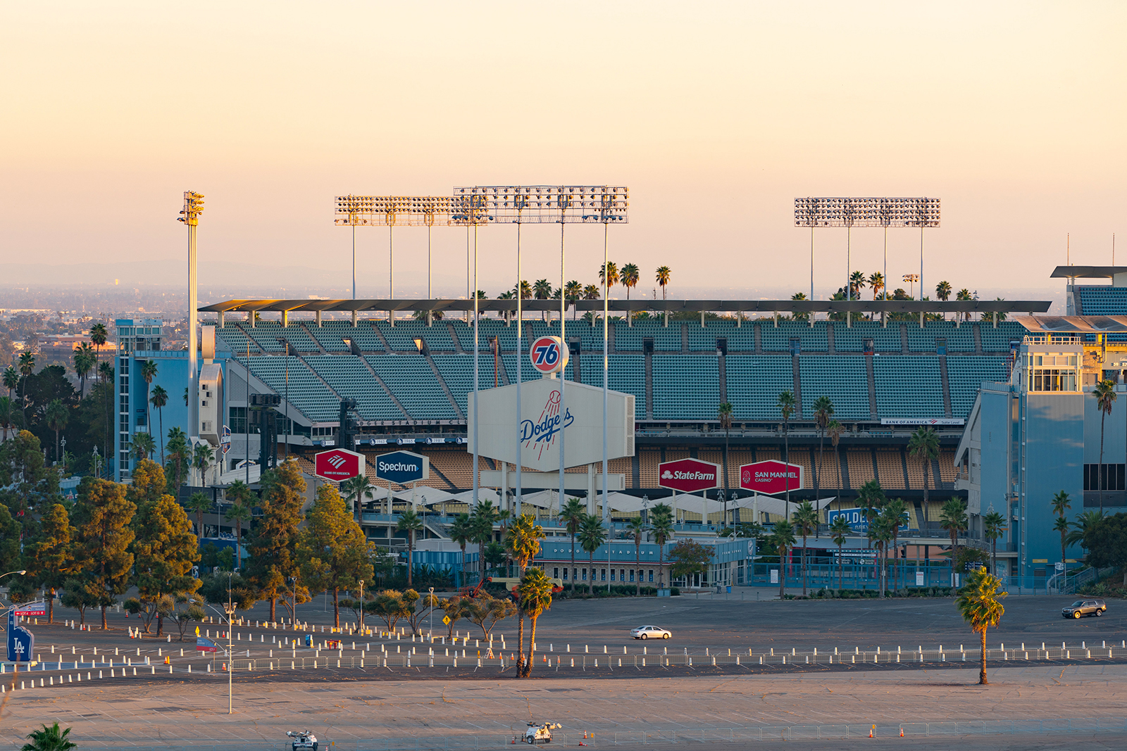 General view of Dodger Stadium in Los Angeles, November 18, 2020.