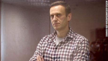 Alexei Navalny în timpul unei audieri în fața locului instanței din Moscova, pe 20 februarie.