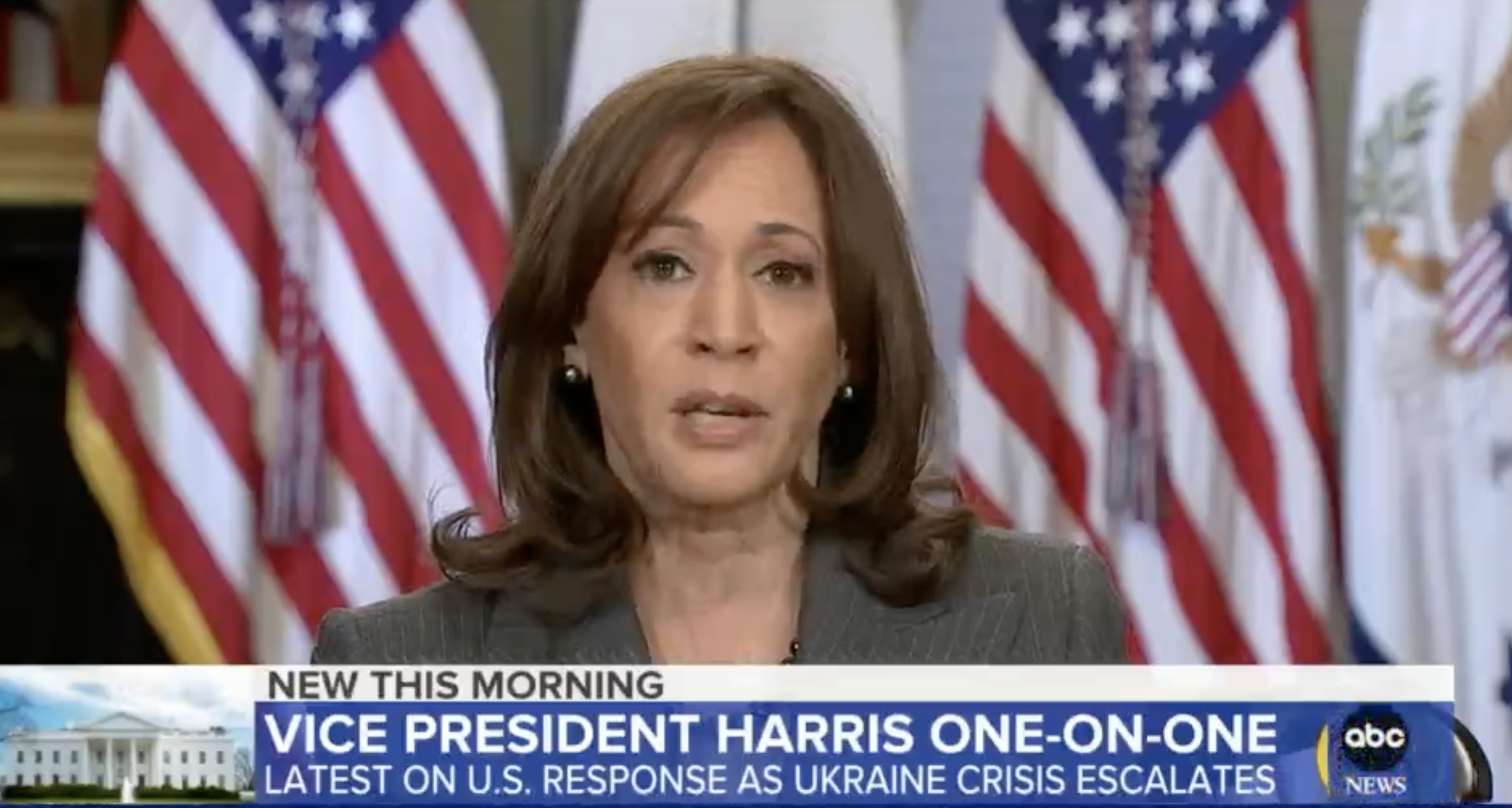 Vicepreședintele SUA Kamala Harris vorbește la ABC Good Morning America pe 2 martie.